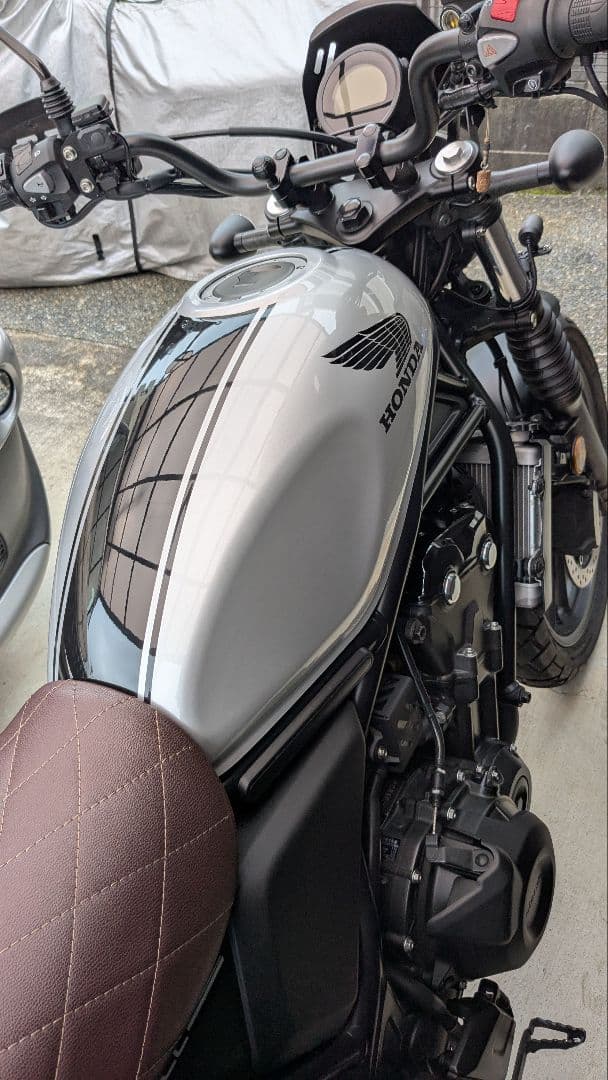 ホンダCL250/CL500用タンクカバー(シルバー＋黒ライン)