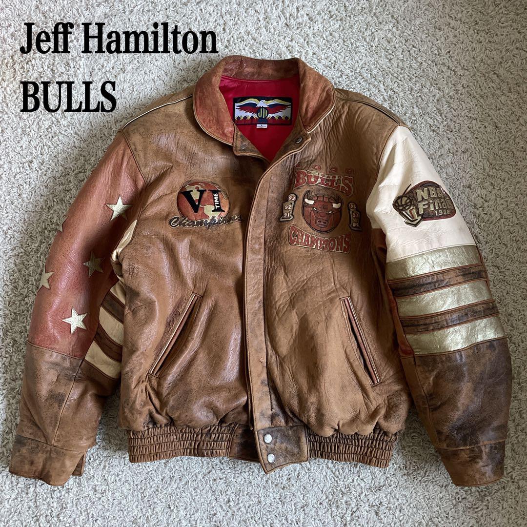 Jeff Hamilton BULLS レザー スタジャン ジャケット 90s
