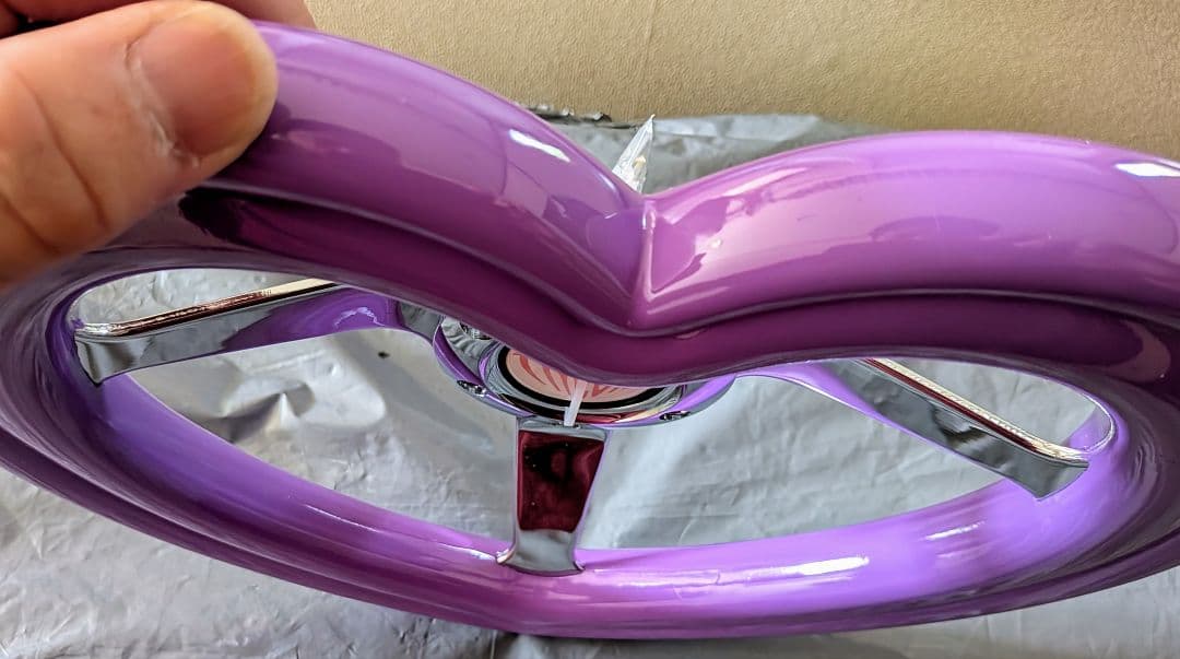 ♡小径 32パイ　ハート　パープル　ステアリング♡