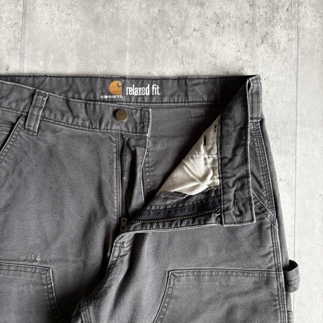 【00s carhartt】ダブルニー　ペインターパンツ　グレー　ダック生地