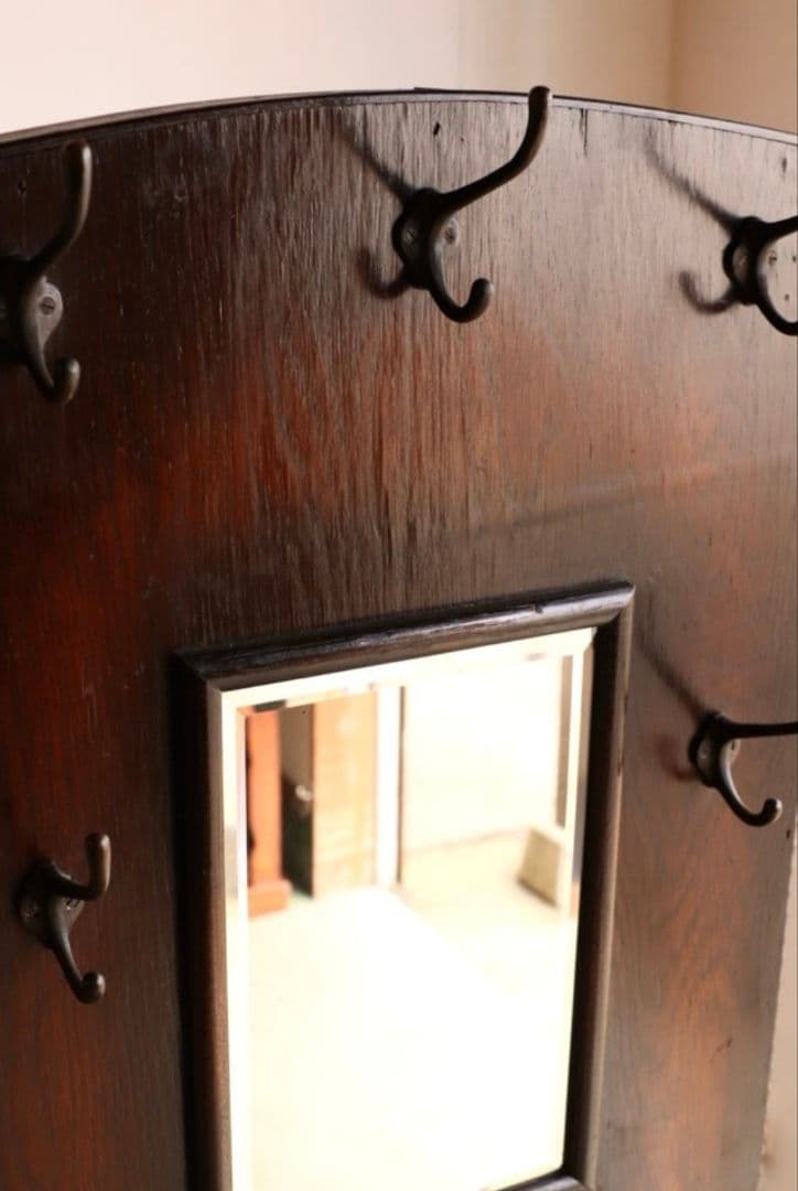 大正ロマン 洋館で使われていたアンティークコートスタンド 希少なコンパクトサイズ