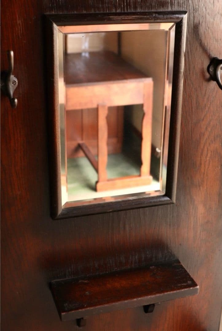 大正ロマン 洋館で使われていたアンティークコートスタンド 希少なコンパクトサイズ