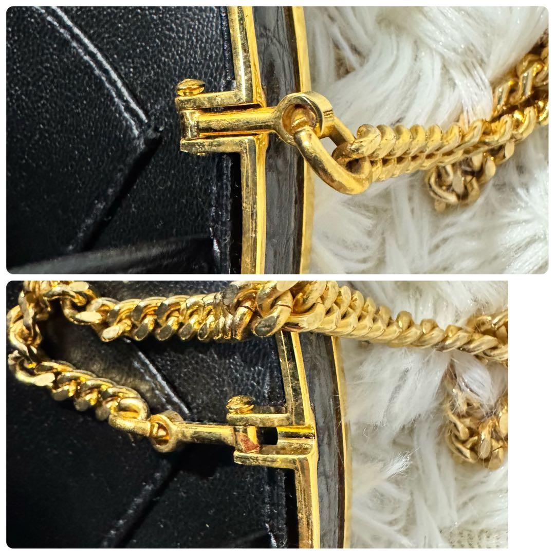 メードインイタリー クロコセンター取り クラッチバック ゴールドショルダーバック