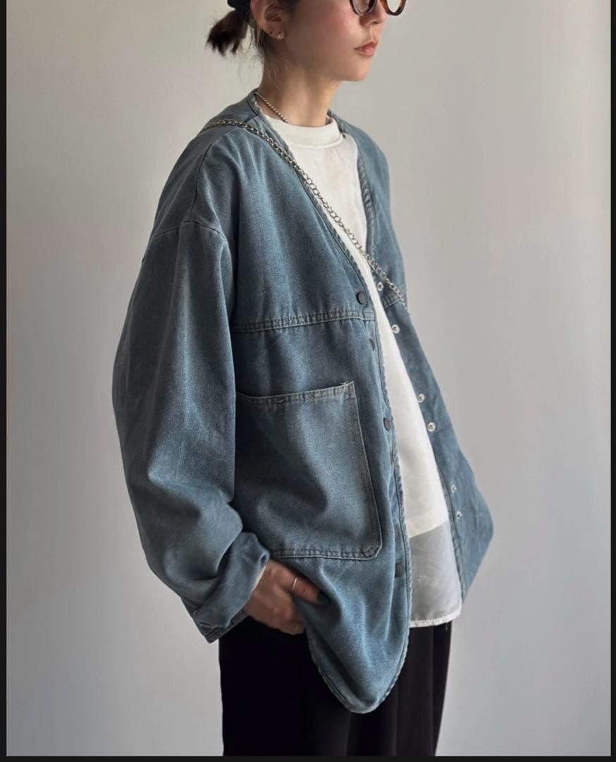 ジャケット・アウター ARULLE v-collar denim jacket