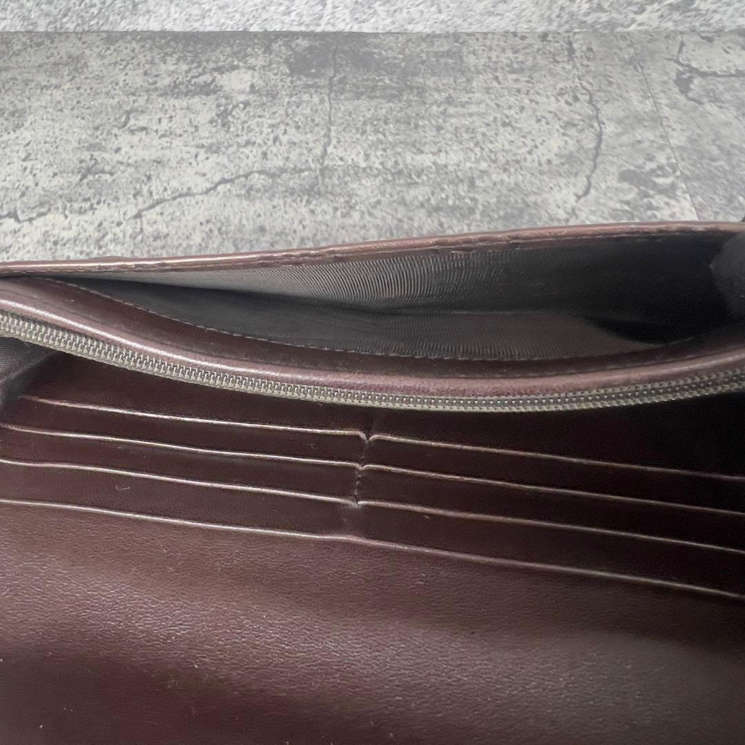 GUCCI GGシマ レザー 長財布 ダークブラウン