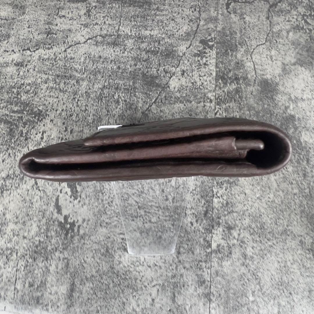 GUCCI GGシマ レザー 長財布 ダークブラウン