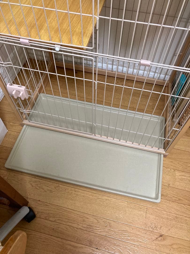 【Hachi】キャットケージ 二段構造 ナチュラルウッド