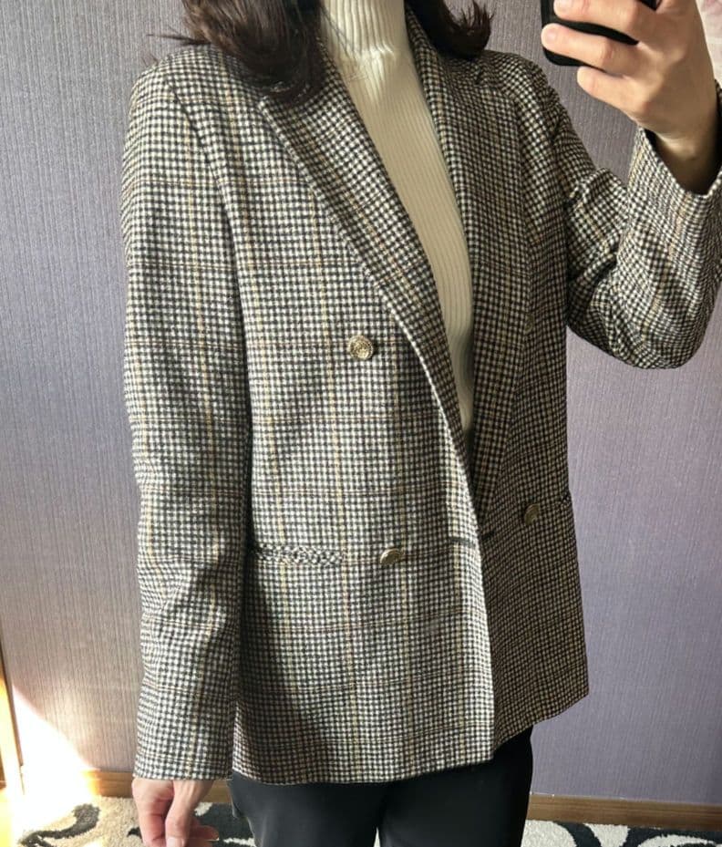IENA　テーラードジャケット　チェック ダブル