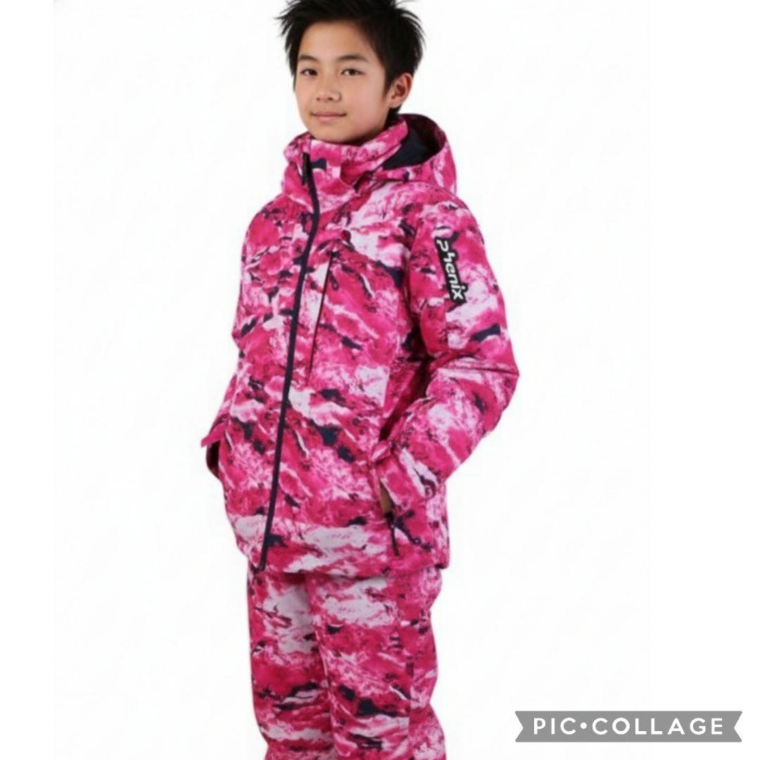 【美品】Phenix ジュニアスキーウェア 上下150　デモチーム　カモフラ総柄