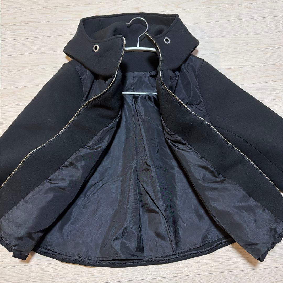 ヤマダヤ　異素材カジュアルコート　ブラック　M