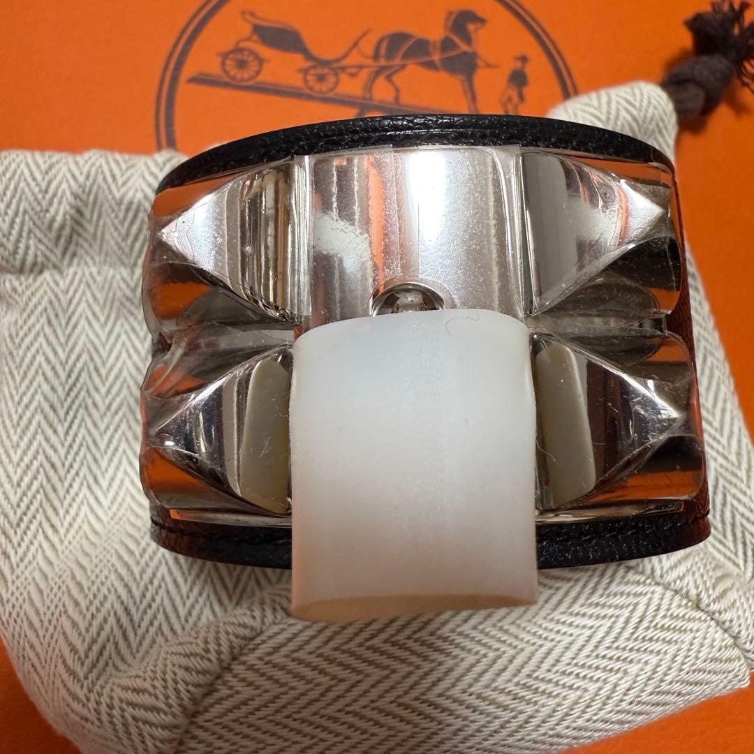 新品未使用　エルメス　レザーブレスレット 《コリエ・ド・シアン》　ブラック