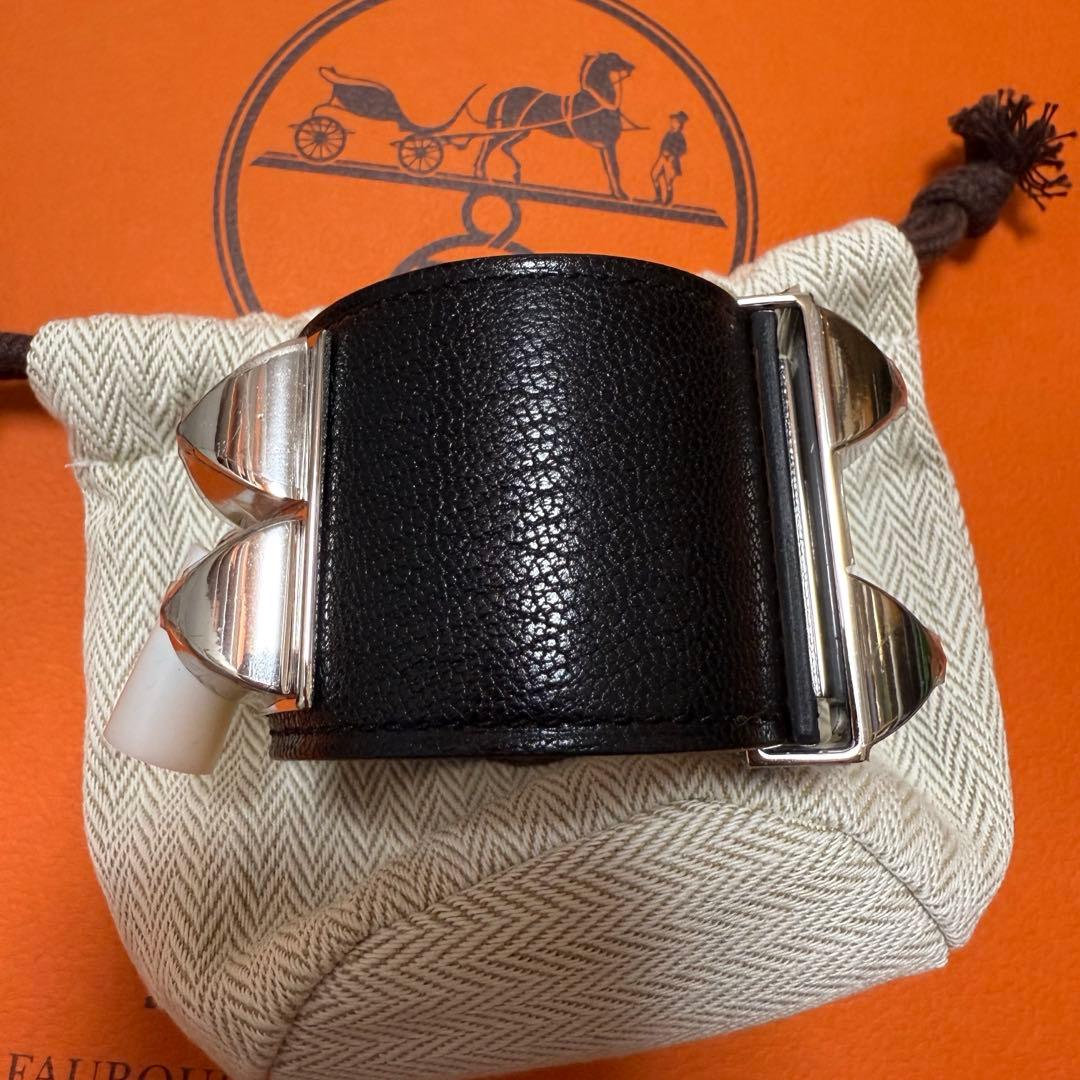 新品未使用　エルメス　レザーブレスレット 《コリエ・ド・シアン》　ブラック