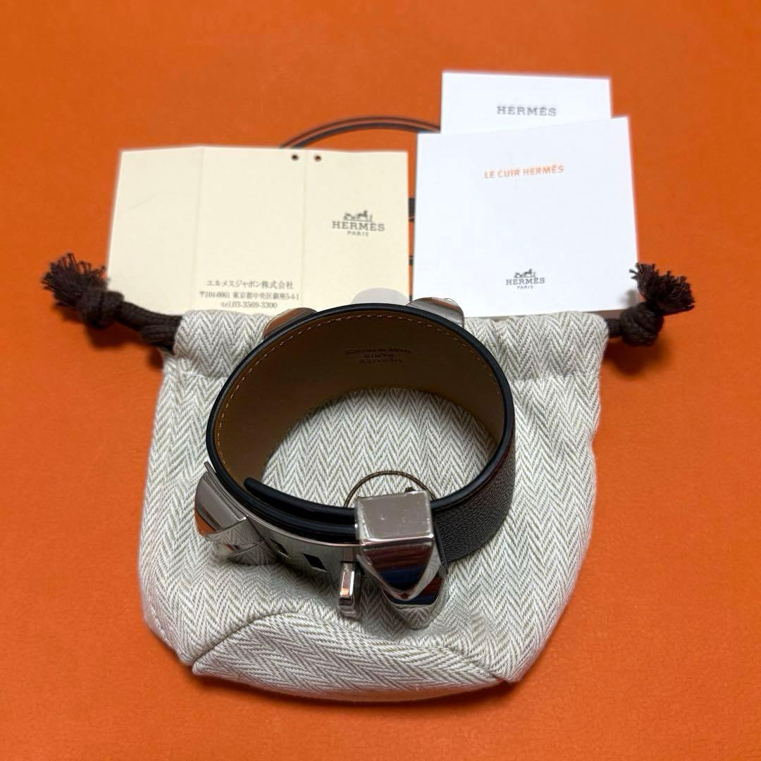 新品未使用　エルメス　レザーブレスレット 《コリエ・ド・シアン》　ブラック