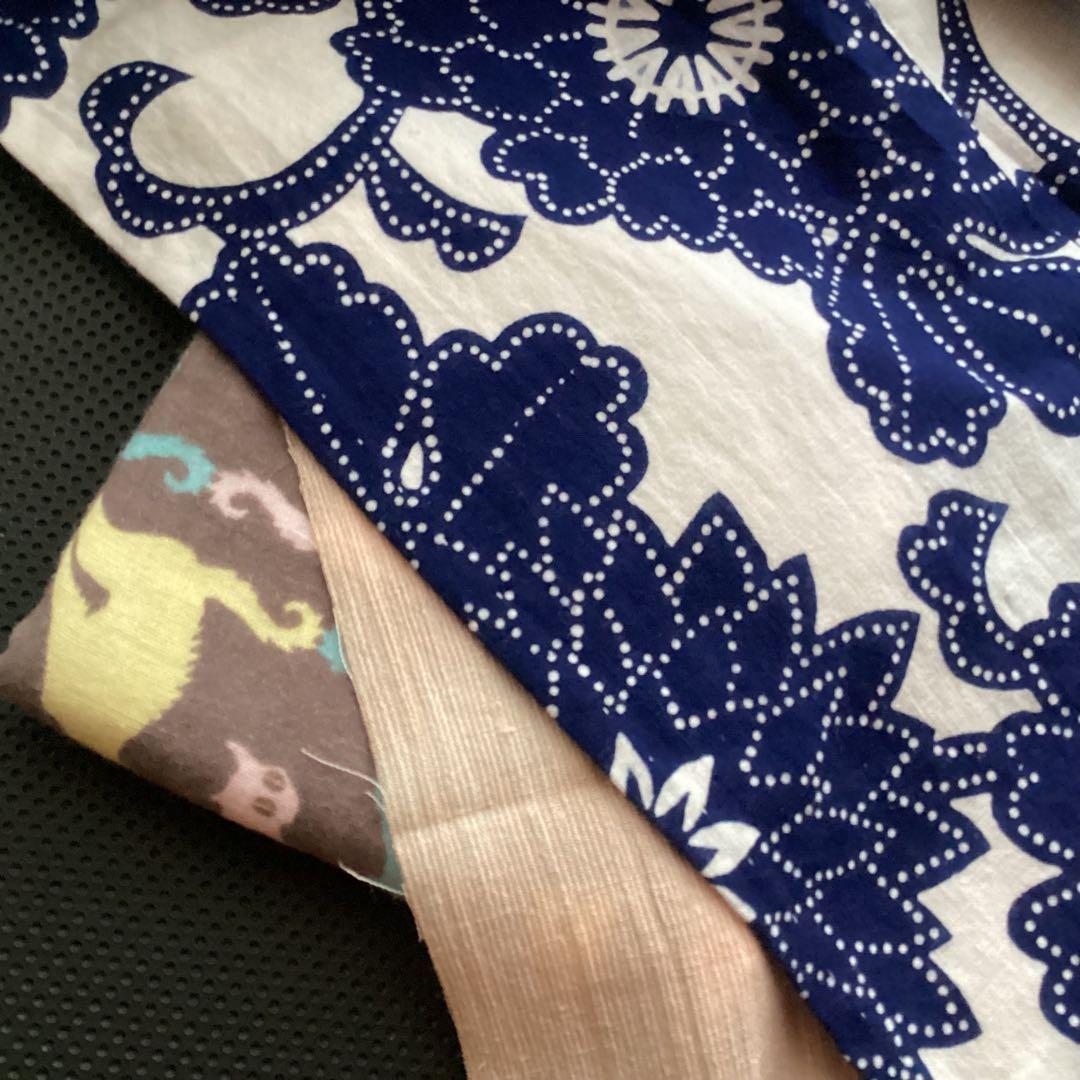 高島縮み 綿麻長襦袢、半襦袢