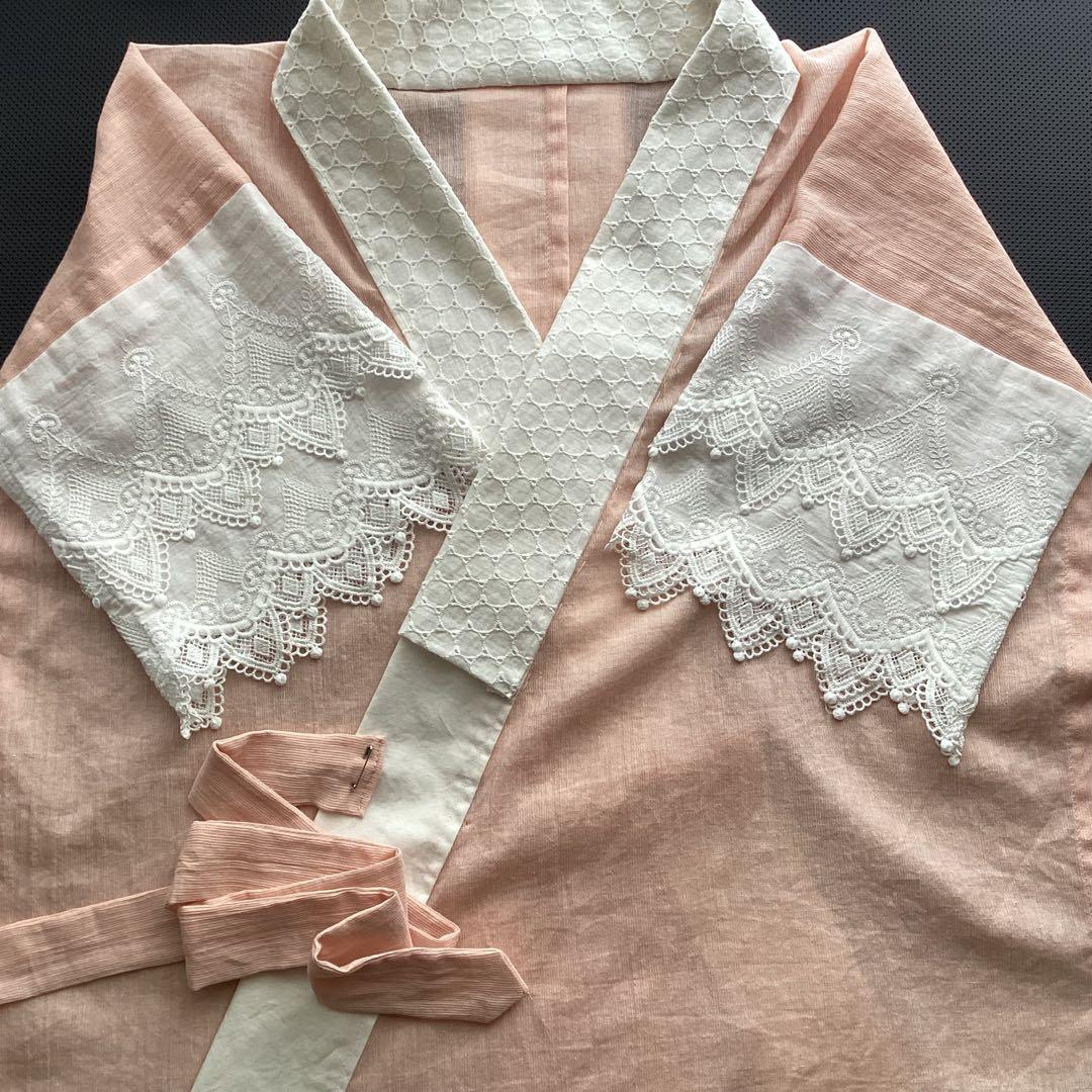 高島縮み 綿麻長襦袢、半襦袢