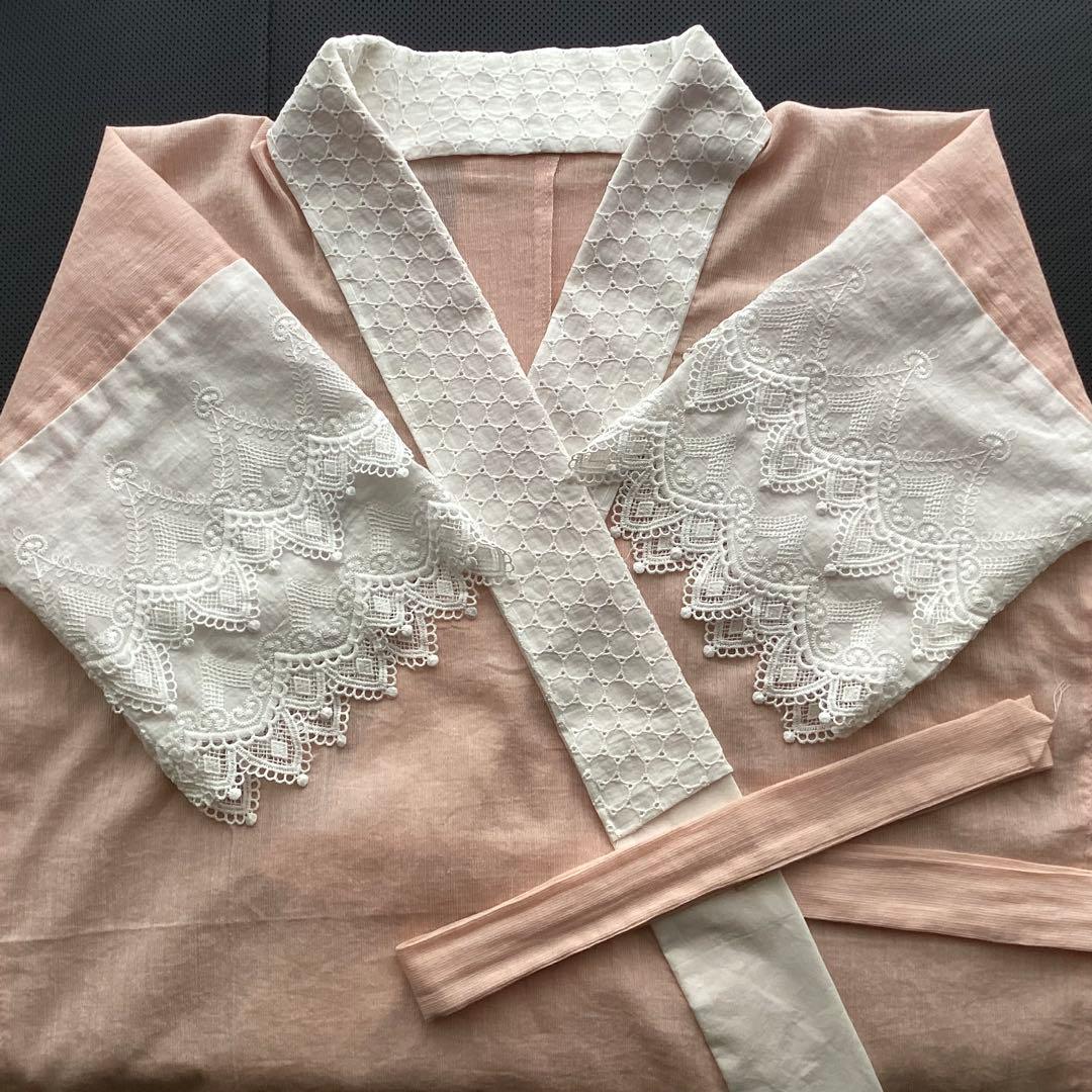 高島縮み 綿麻長襦袢、半襦袢