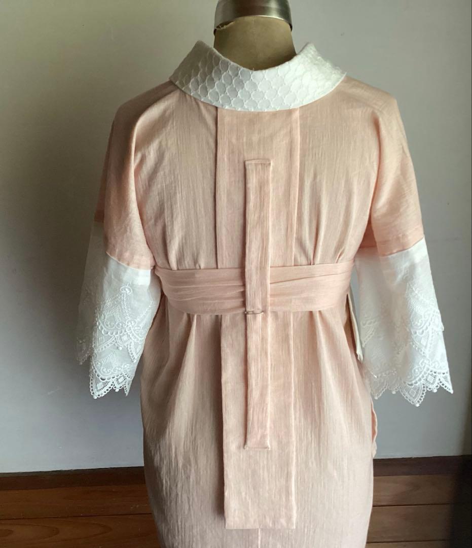 高島縮み 綿麻長襦袢、半襦袢