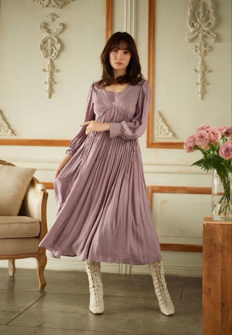 ワンピース Her lip toSide Bow Vintage Twill Dress