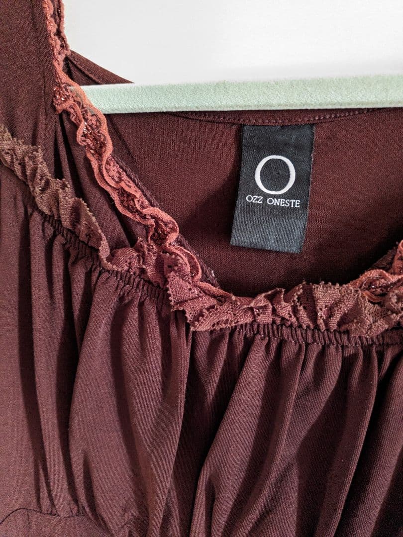 OZZ ONESTE オッズオネスト 茶色 フレア袖 ワンピース OZZ ON