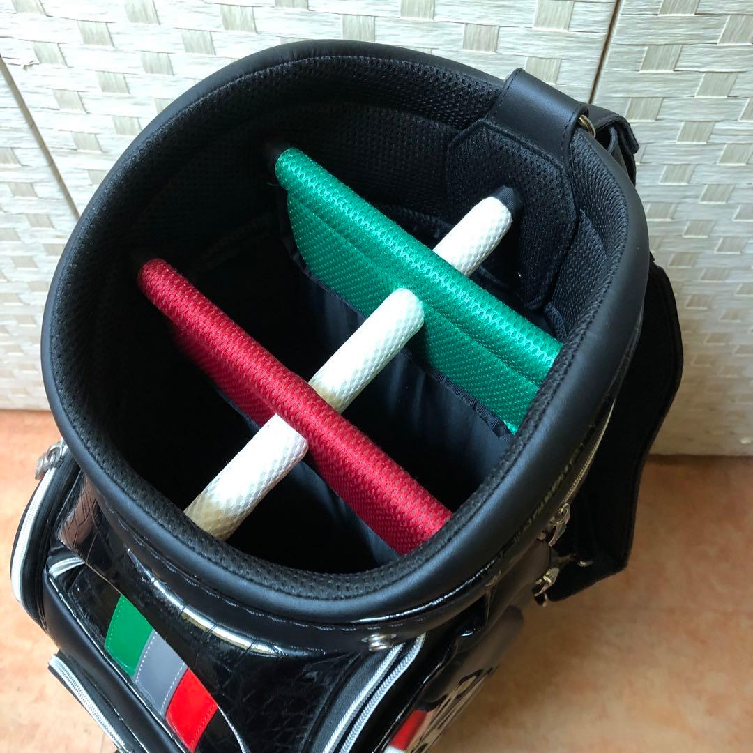 Kappa カッパ キャディバッグ ゴルフバッグ イタリア 3点式 革製 クロコ