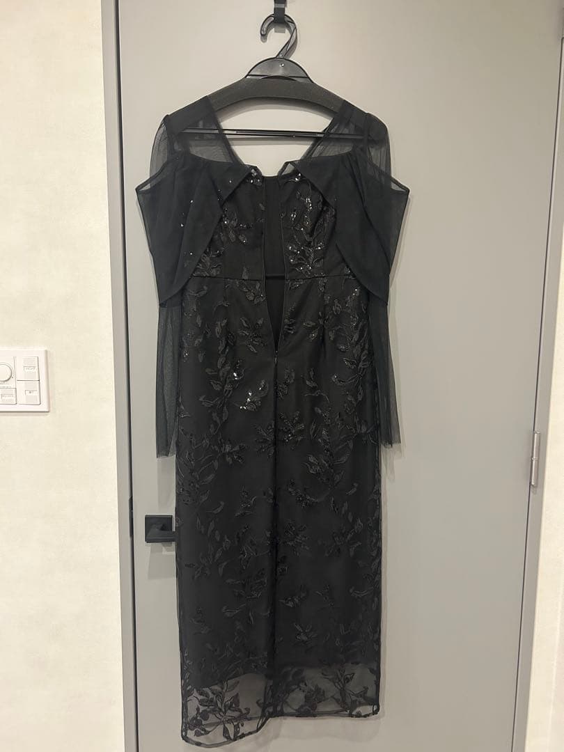 Sサイズ【LEJA】チュールロングスリーブリーフIラインドレスワンピース