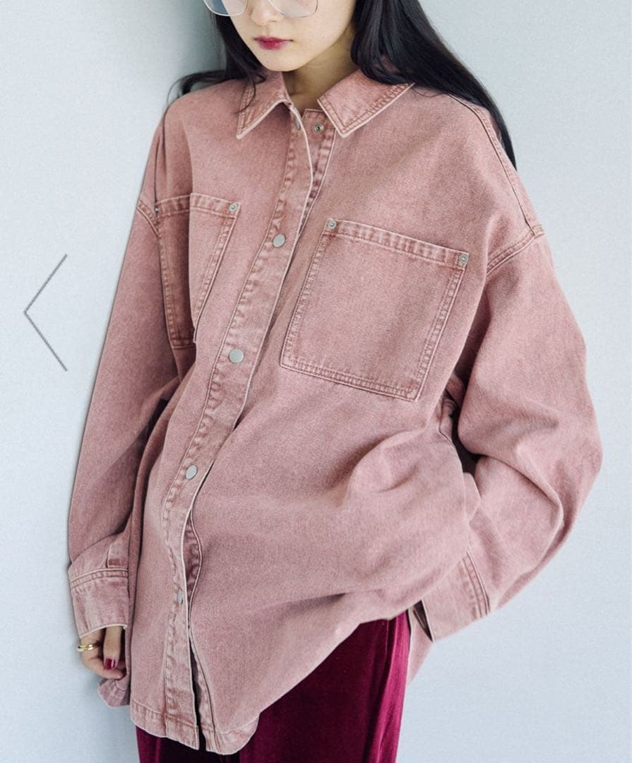 m*a様 フリンジパッチ　BIGデニムシャツ　LEPSIM デニム　シャツ