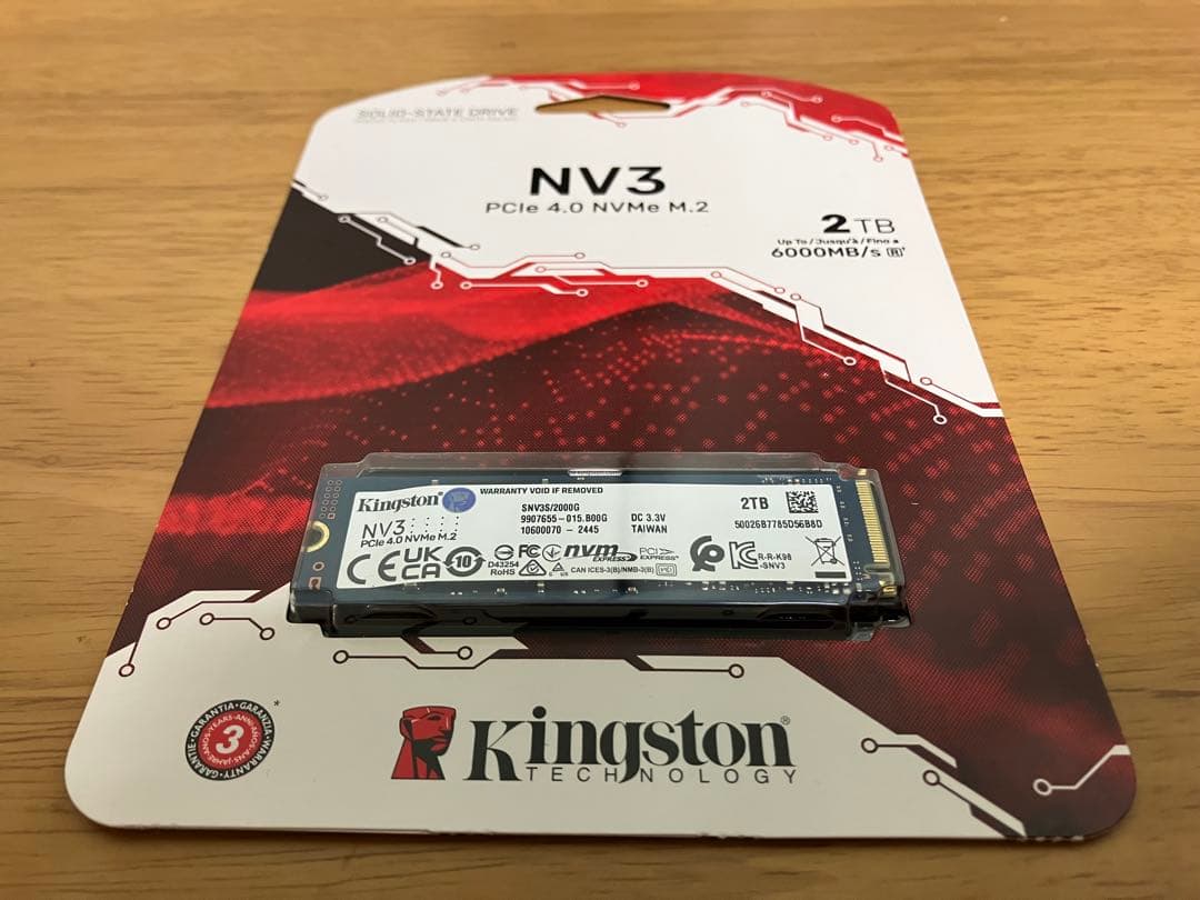 新品Kingston NV3 2TB PCIe 4.0 NVMe M.2 SSD