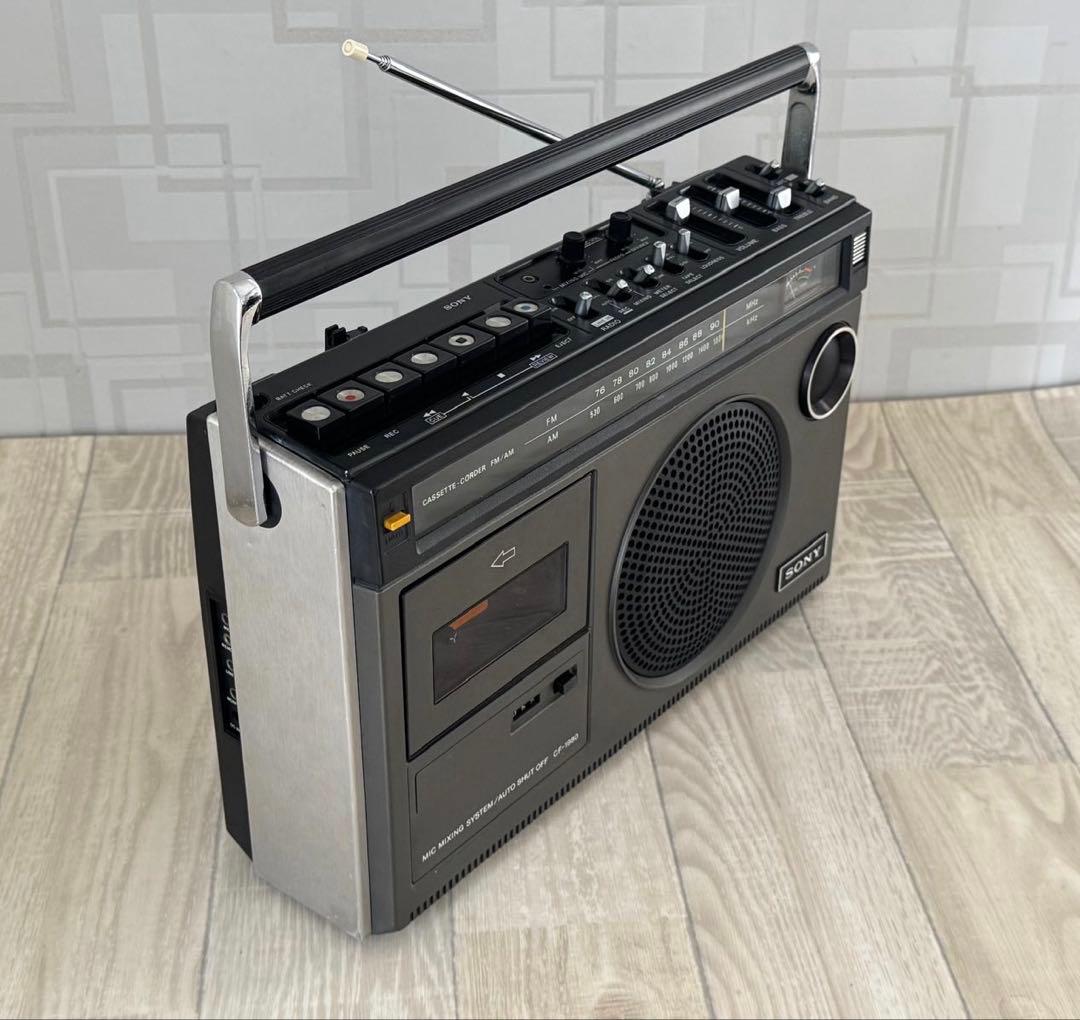 [動作品]SONY ラジカセCF-1980 ラジオ　レトロ　昭和名機