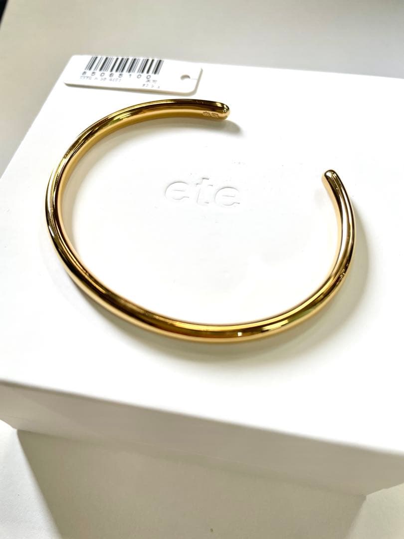 美品／未使用品【eteエテ】オブジェ ミディアム バングル S イエローゴールド