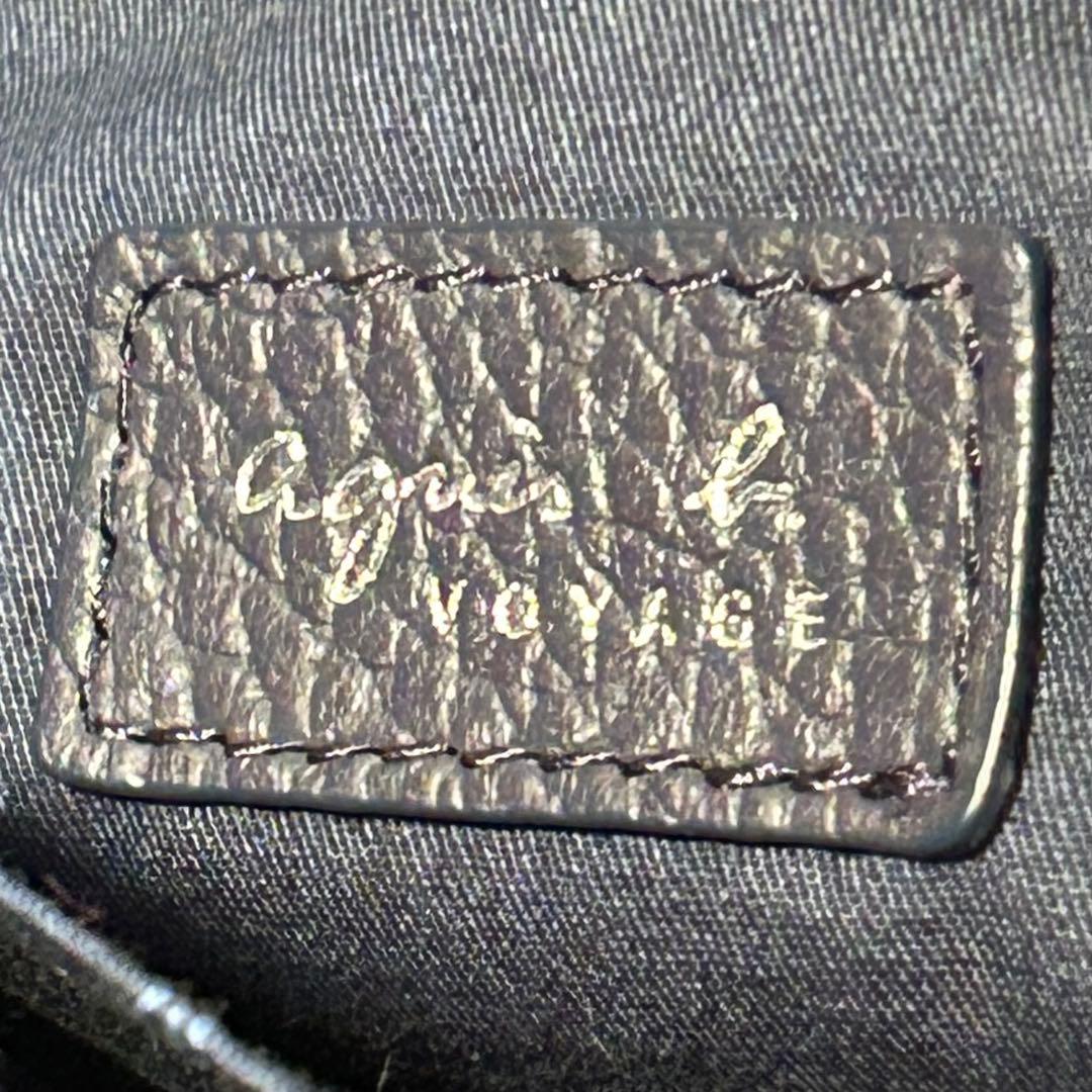 u*5様 agnes.b アニエスべー オールレザー　ビジネスバッグ　ネイビー