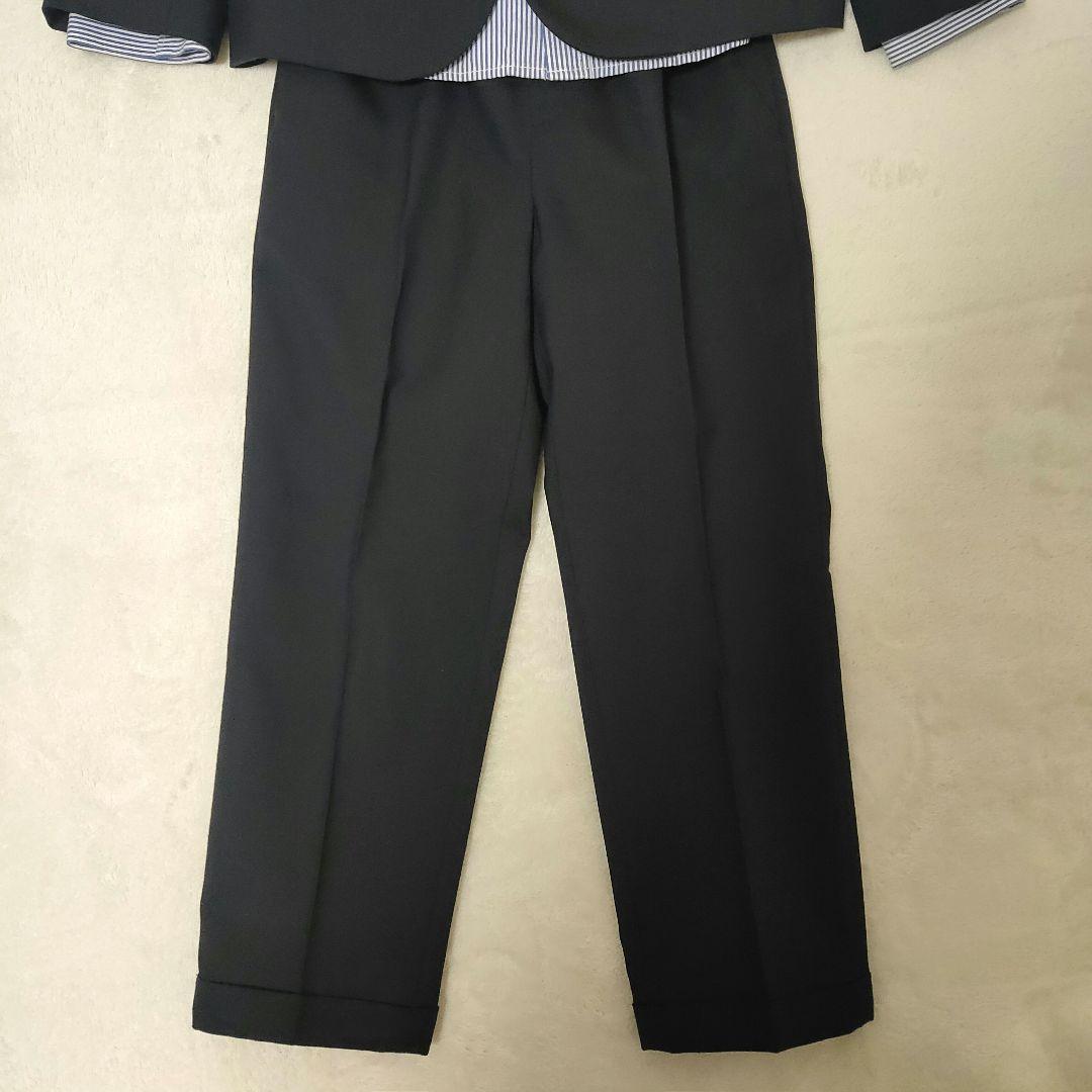 グリーンレーベルリラクシング 金ボタン キッズスーツ 3点セット ストライプ