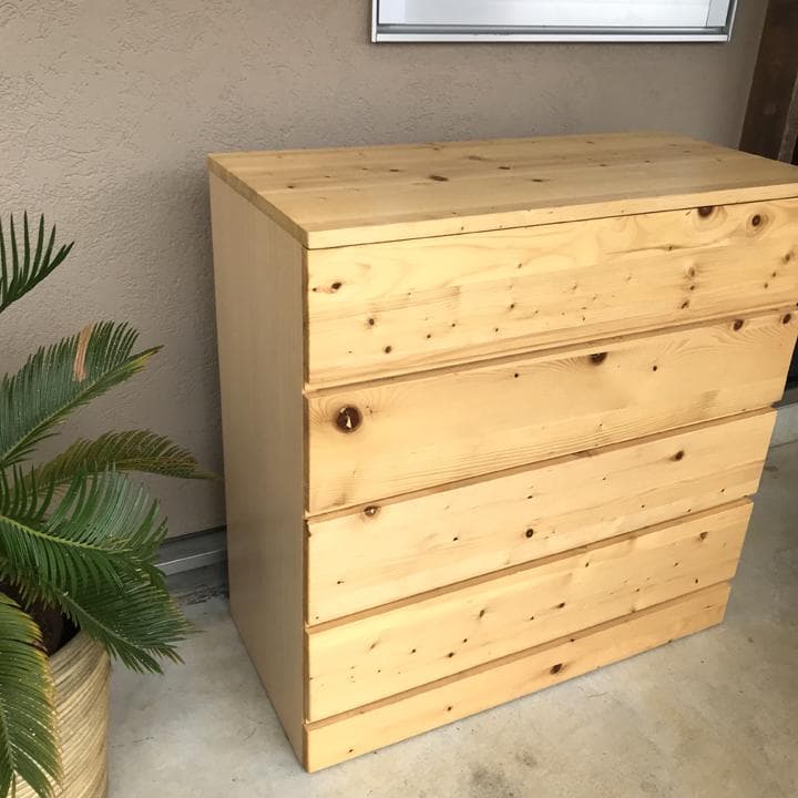 無印良品 MUJI パイン材 チェスト ４段ワイド タンス 収納 木製 家具