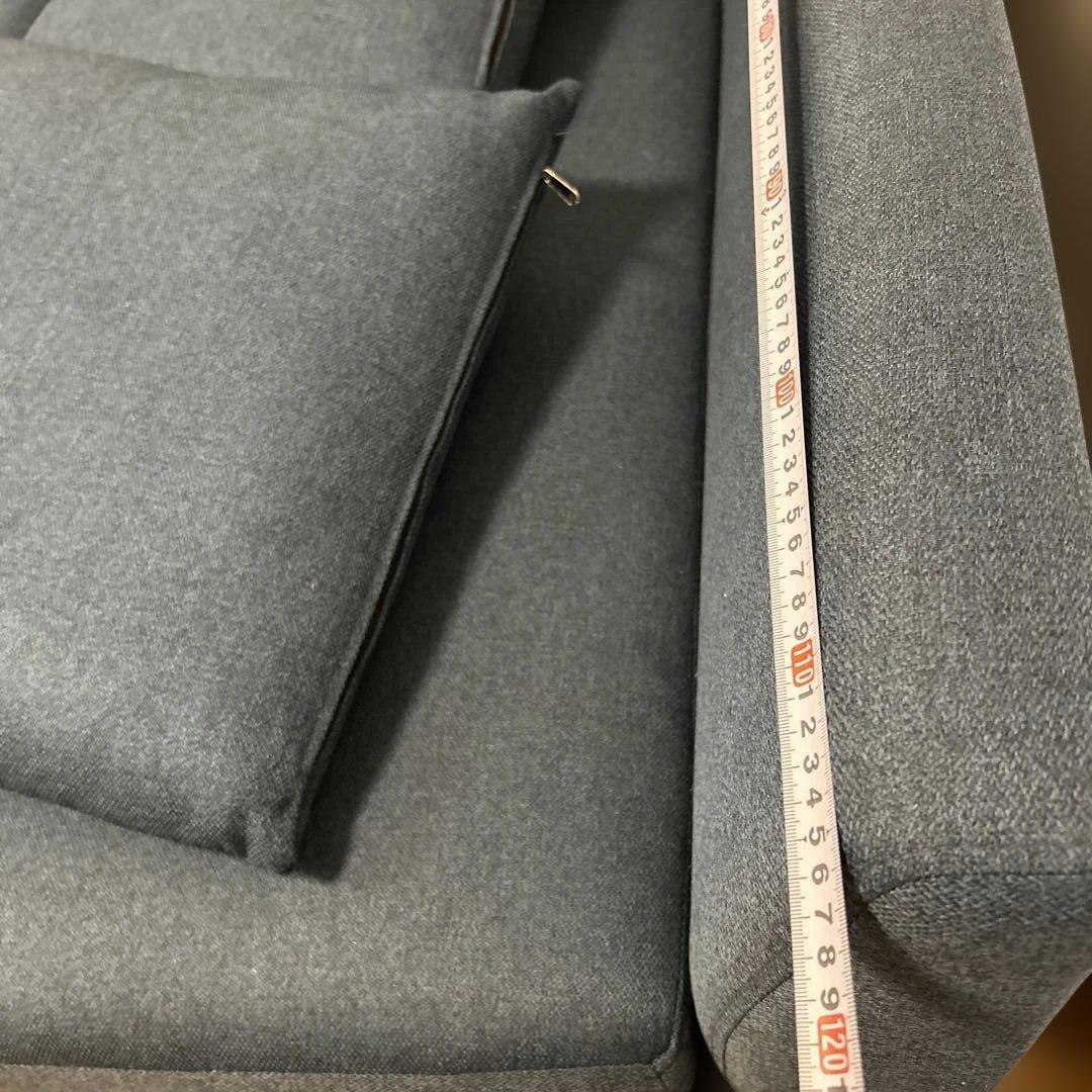 B*い様 ニトリ　3〜4人掛けソファ　オットマン付き　ネイビー