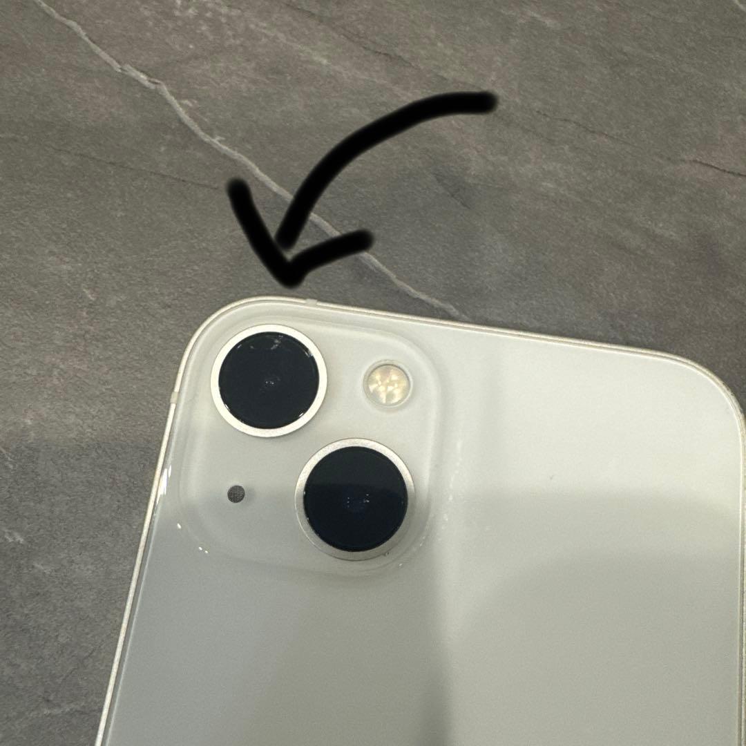 【カメラレンズヒビあり】iPhone13 ホワイト　256GB SIMなし