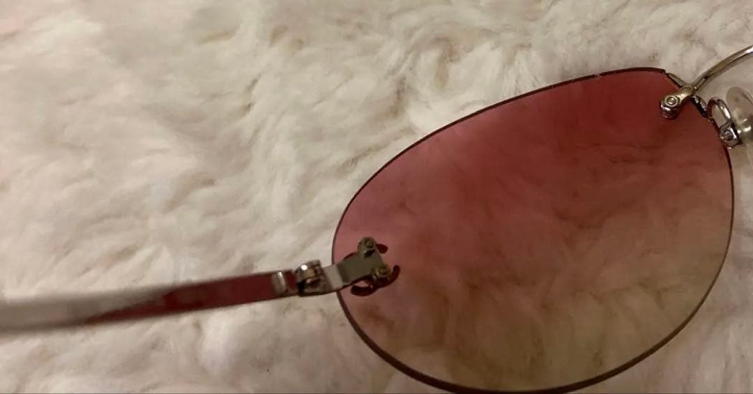 マ*ラ様 ビンテージCHANEL ピンクサングラス ケース付き