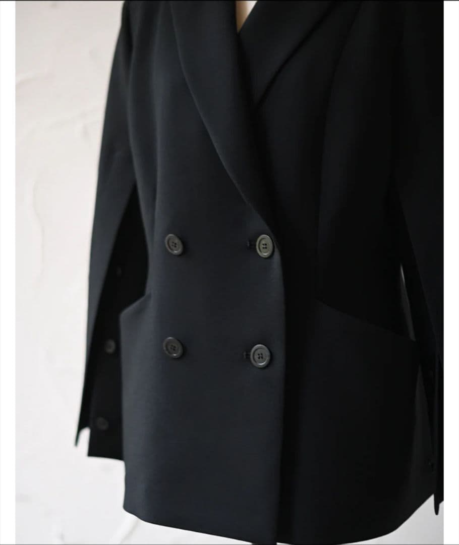 完売　スリットスリーブテーラードジャケット(BLACK)