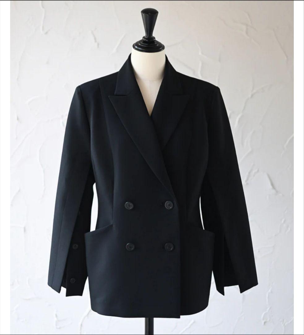 完売　スリットスリーブテーラードジャケット(BLACK)