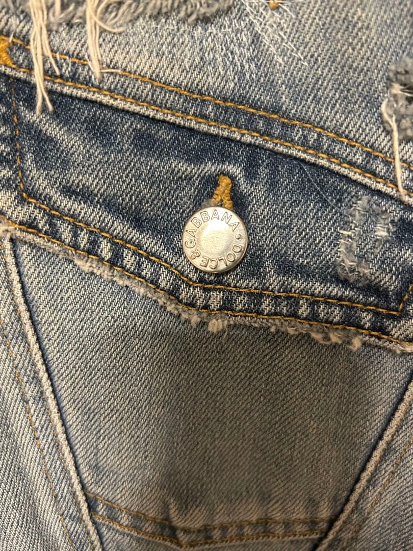 レア！Dolce & Gabbana ラインストーン ロゴ デニムジャケット38