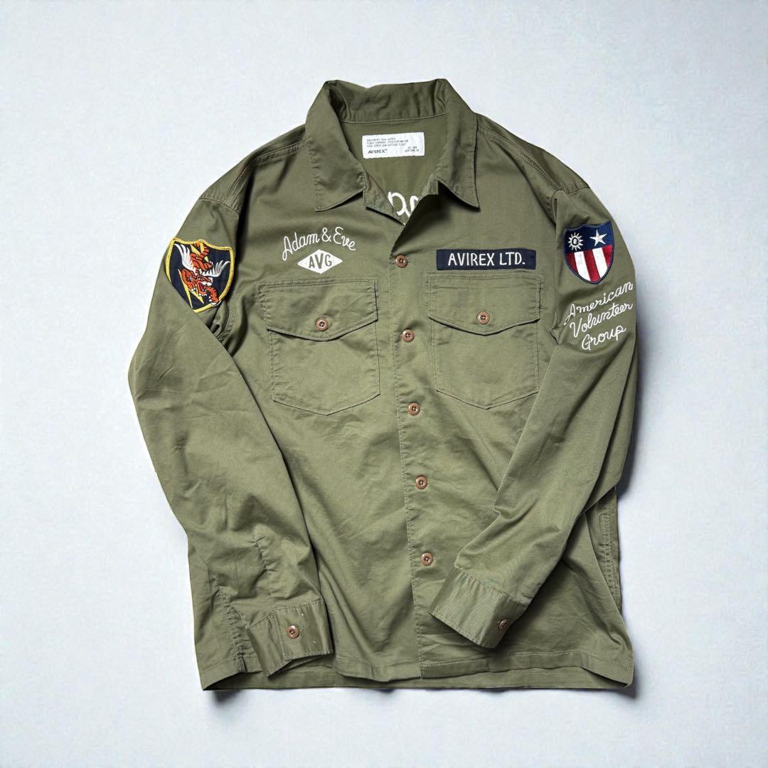 AVIREX FLYING TIGERS ミリタリーシャツ フライングタイガース