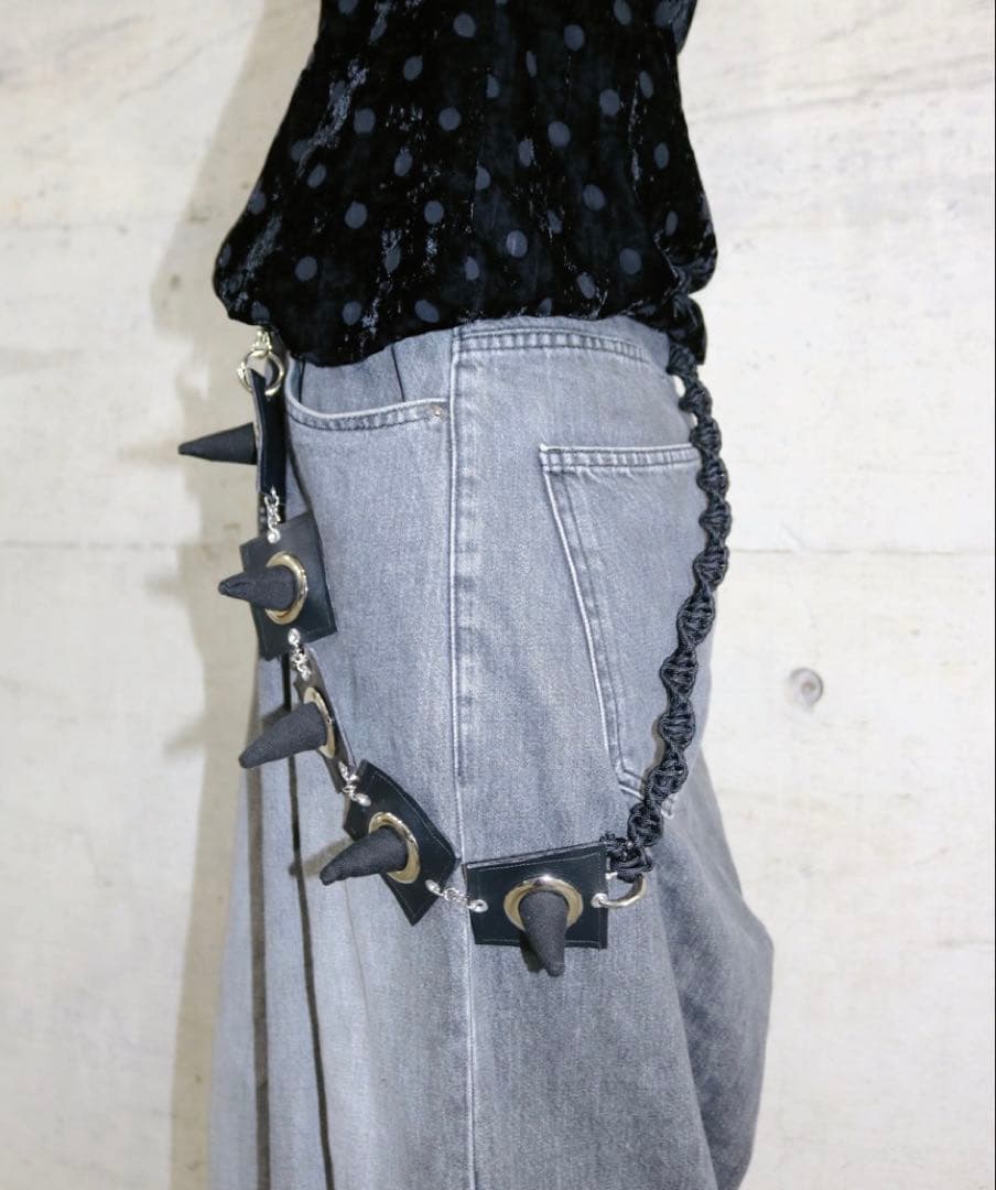 小物 isecai Twist Spike Wallet Chain -Black