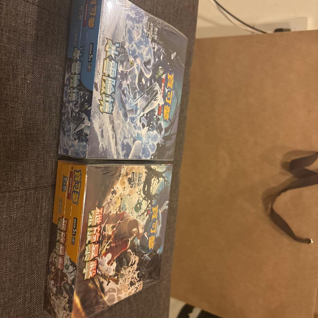 中国版ポケモンカードスノーハザード、クレイバースト2box シュリンク付き