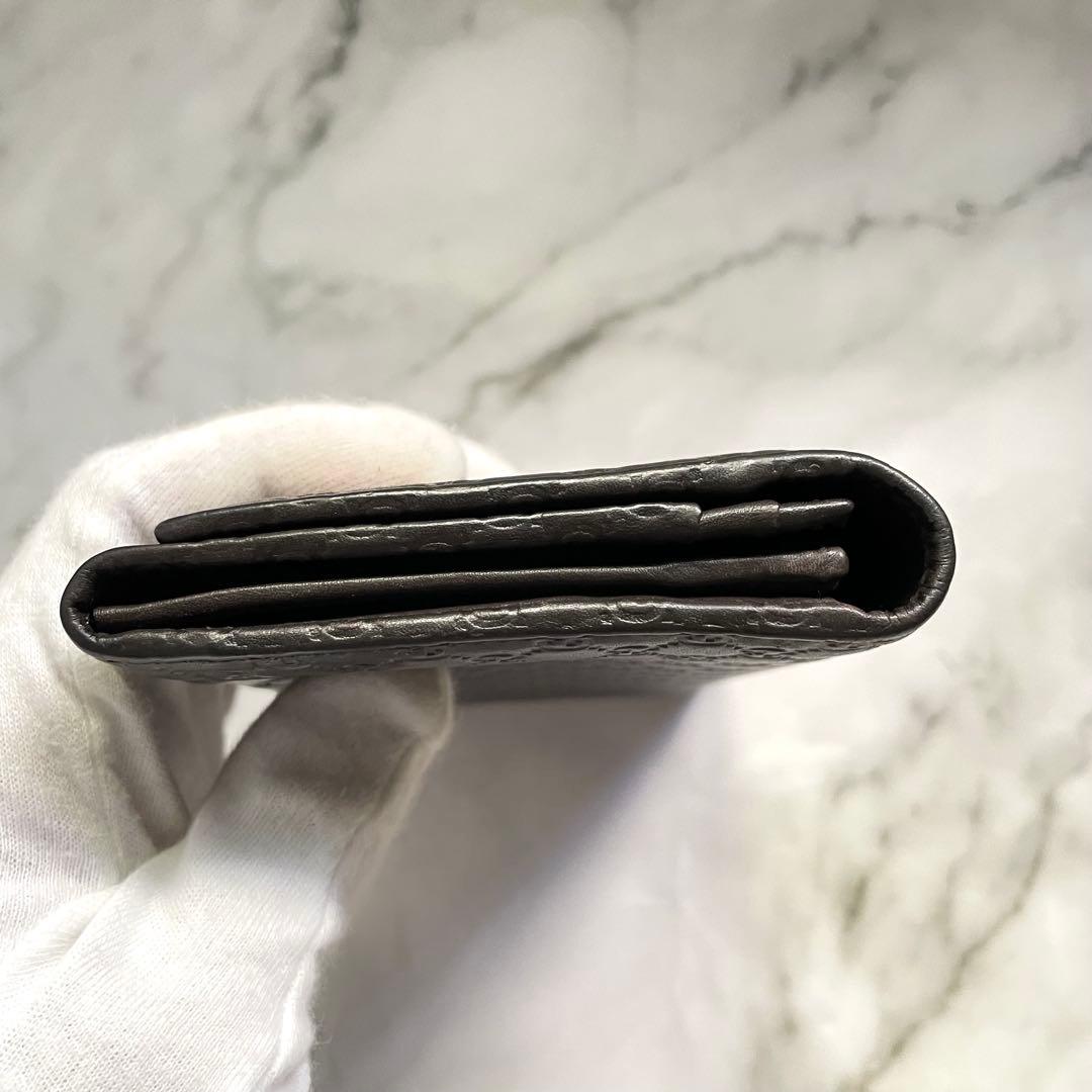 グッチ 長財布 オーガナイザー マイクロシマ GG レザー　0119-②