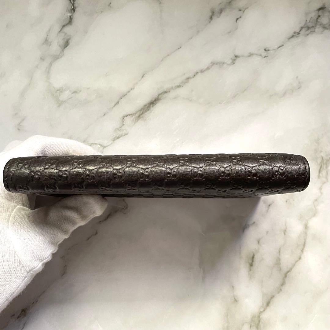 グッチ 長財布 オーガナイザー マイクロシマ GG レザー　0119-②