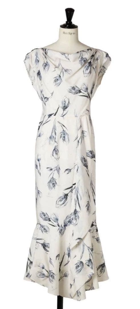 Herlipto Lea Fleur Ruffled Dress M ホワイト