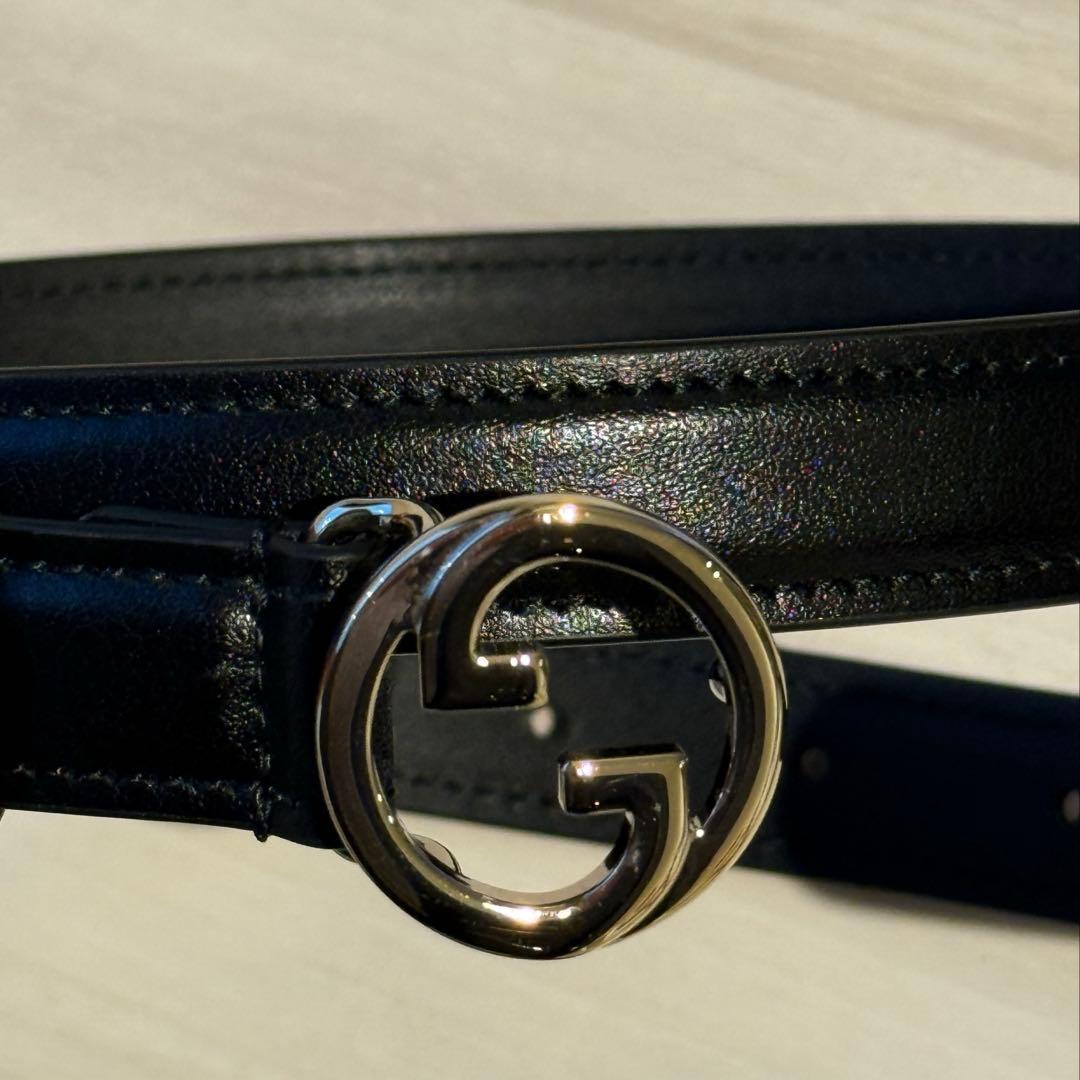【新品未使用】GUCCI グッチ ブロンディスリムベルト　ライトゴールド