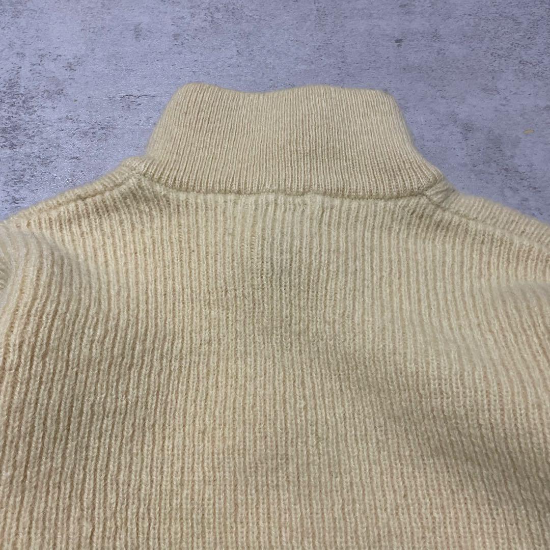 YSL イヴサンローラン ロゴ 刺繍 ハーフジップ ニット セーター イエロー