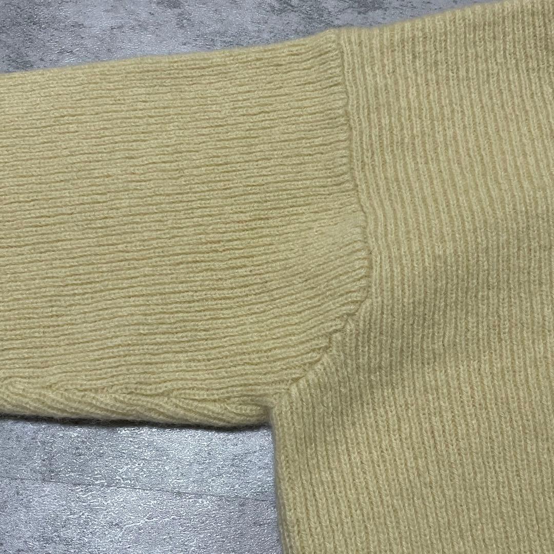 YSL イヴサンローラン ロゴ 刺繍 ハーフジップ ニット セーター イエロー