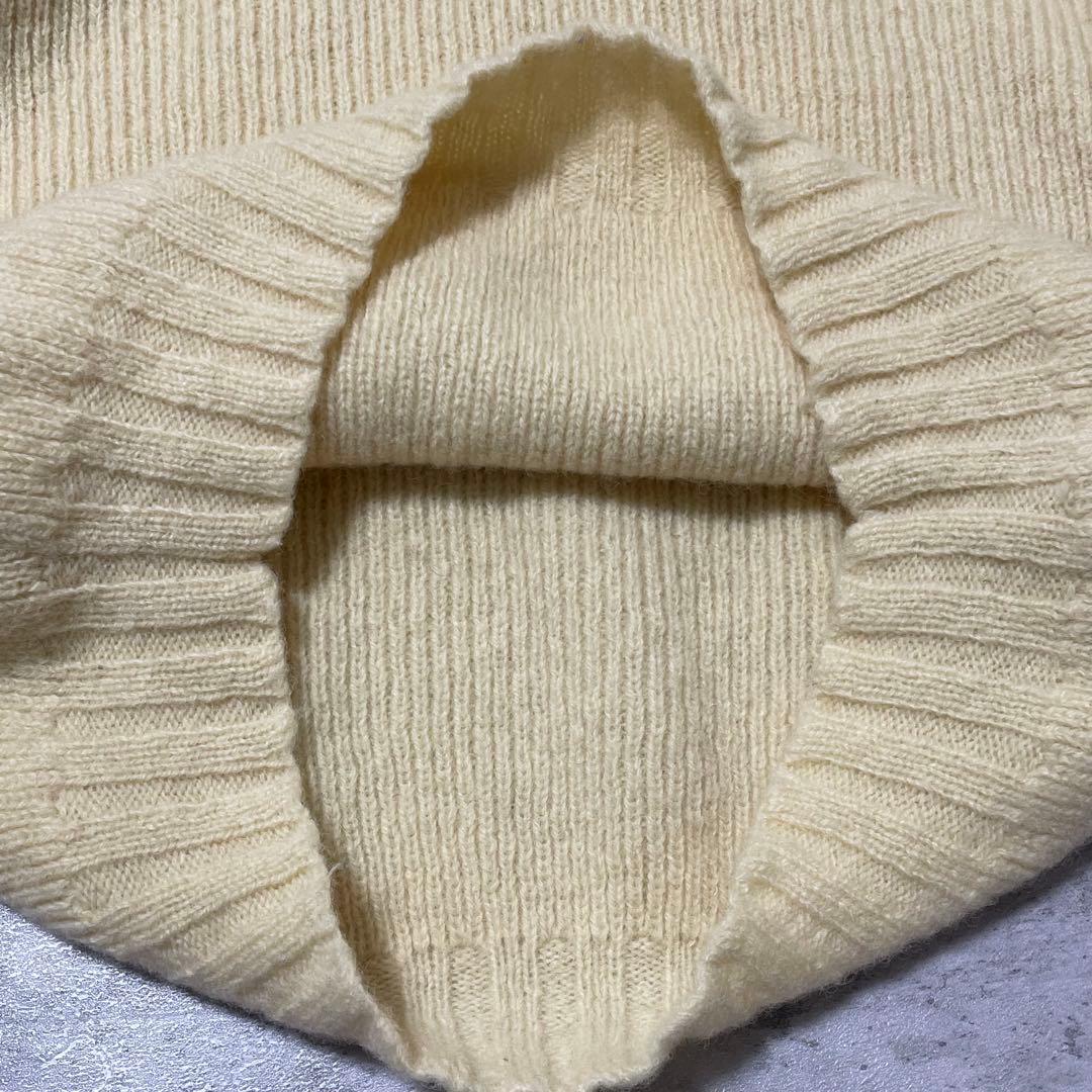 YSL イヴサンローラン ロゴ 刺繍 ハーフジップ ニット セーター イエロー