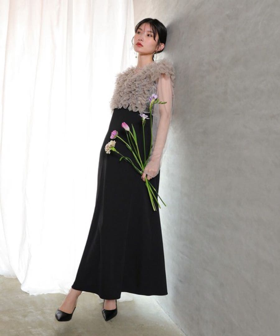 ＊美品＊ チュール ボリューム フリル ベスト シアー トップス ワンピース