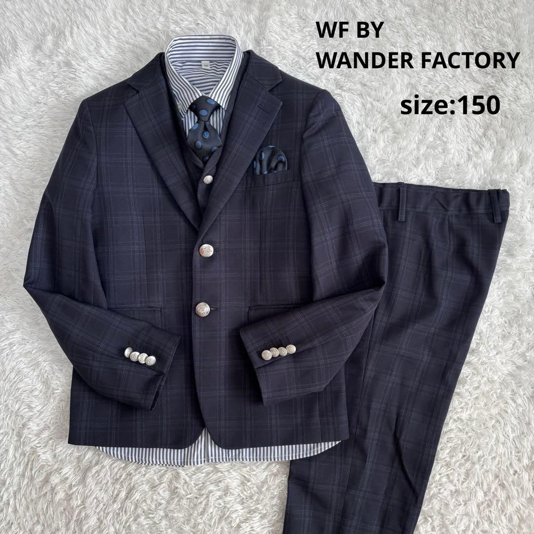 【フォーマル5点】ワンダーファクトリー 卒服 150 キッズ ネイビー